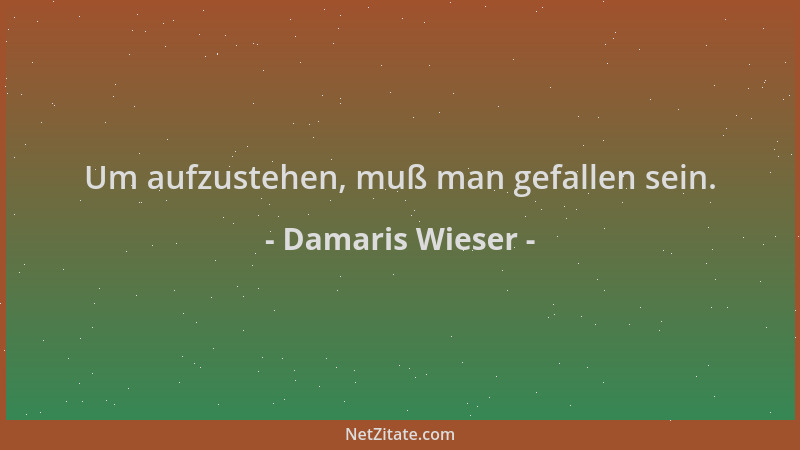 Damaris Wieser - Um aufzustehen, muß man gefallen sein....