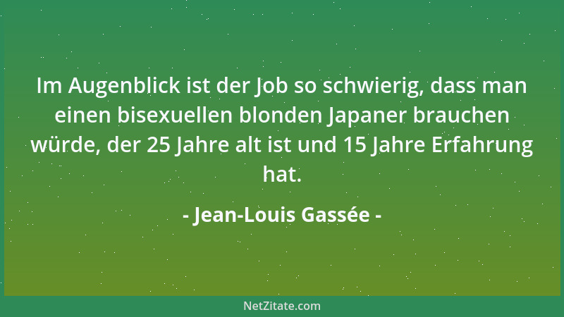 Jean-Louis Gassée - Im Augenblick ist der Job so schwierig, dass man einen bisexuellen blonden Japaner brauchen würde, der...