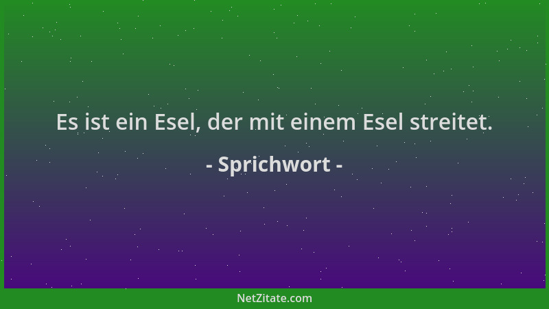 Sprichwort - Es ist ein Esel, der mit einem Esel streitet....