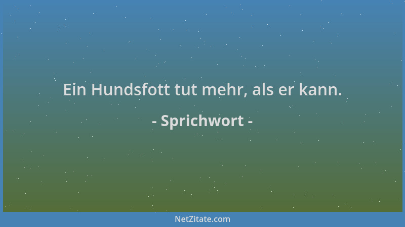 Sprichwort - Ein Hundsfott tut mehr, als er kann....