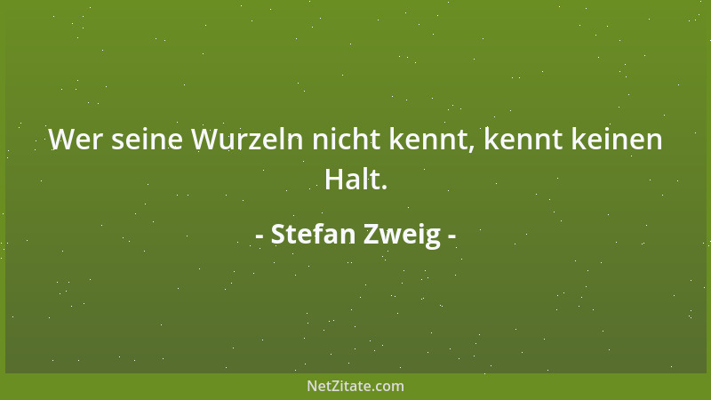 Stefan Zweig - Wer seine Wurzeln nicht kennt, kennt keinen Halt....