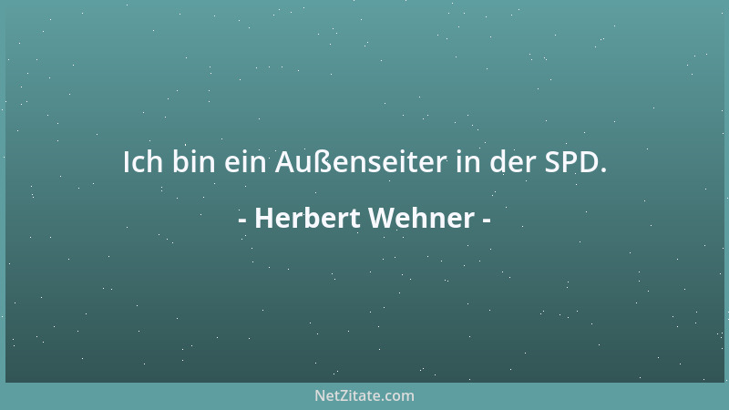 Herbert Wehner - Ich bin ein Außenseiter in der SPD....