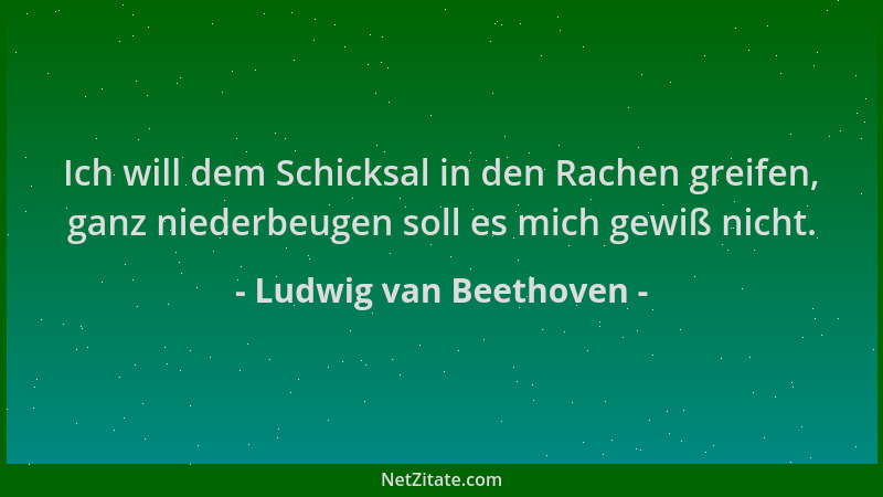 Ludwig van Beethoven - Ich will dem Schicksal in den Rachen greifen, ganz niederbeugen soll es mich gewiß nicht....