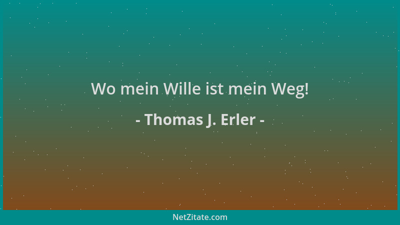 Thomas J. Erler - Wo mein Wille ist mein Weg!...