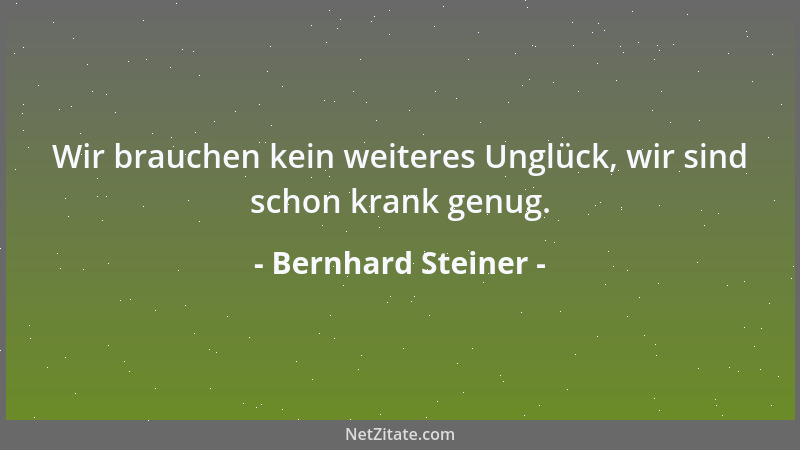 Bernhard Steiner - Wie können wir träumen, wenn wir schon alles besitzen?...