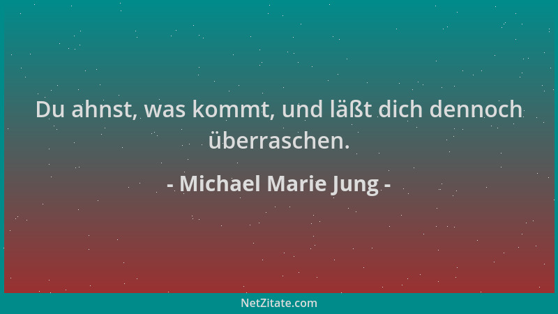 Michael Marie Jung - Du ahnst, was kommt, und läßt dich dennoch überraschen....