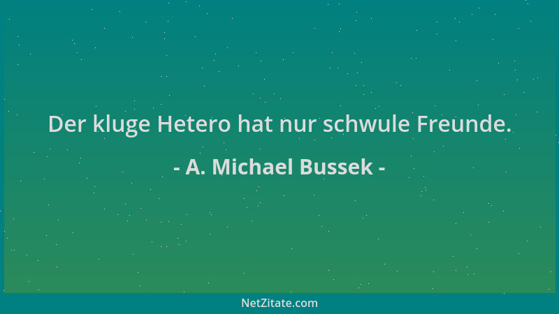 A. Michael Bussek - Der kluge Hetero hat nur schwule Freunde....
