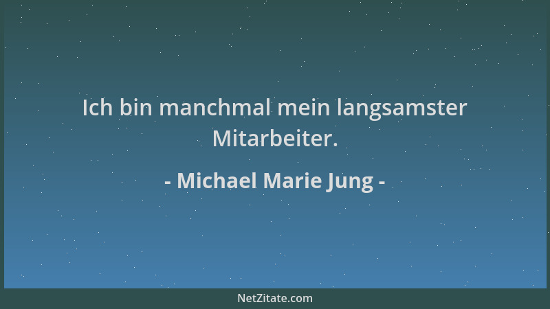Michael Marie Jung - Ich bin manchmal mein langsamster Mitarbeiter....