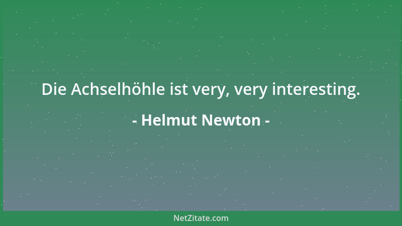 Helmut Newton - Die Achselhöhle ist very, very interesting....