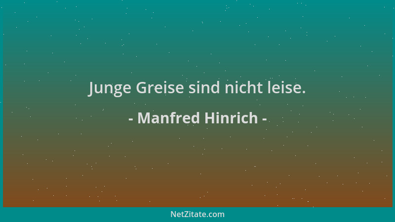 Manfred Hinrich - Junge Greise sind nicht leise....