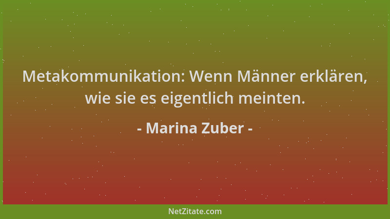 Marina Zuber - Metakommunikation: Wenn Männer erklären, wie sie es eigentlich meinten....