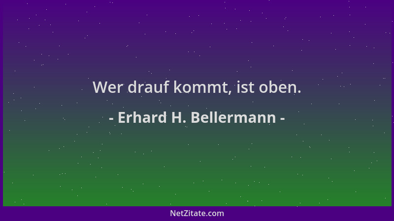 Erhard H. Bellermann - Wer drauf kommt, ist oben....