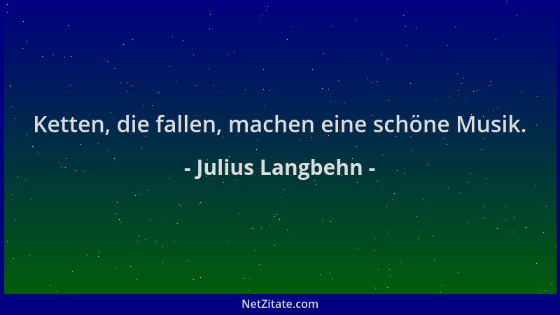Julius Langbehn - Ketten, die fallen, machen eine schöne Musik....