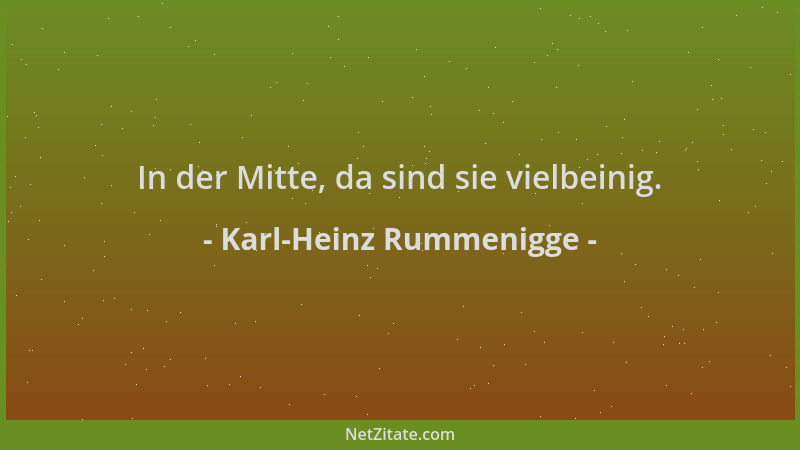 Karl-Heinz Rummenigge - In der Mitte, da sind sie vielbeinig....