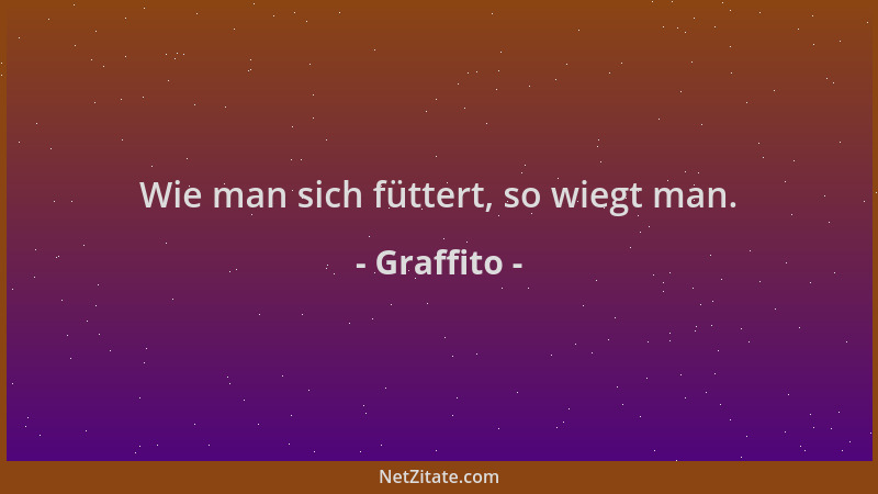 Graffito - Wie man sich füttert, so wiegt man....