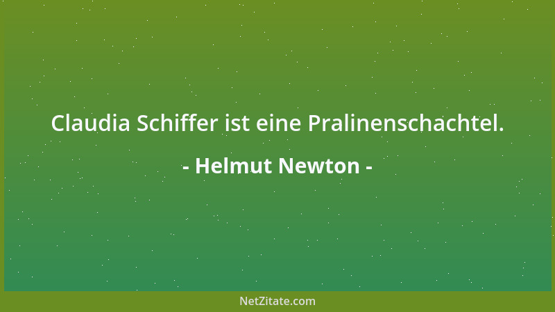 Helmut Newton - Claudia Schiffer ist eine Pralinenschachtel....