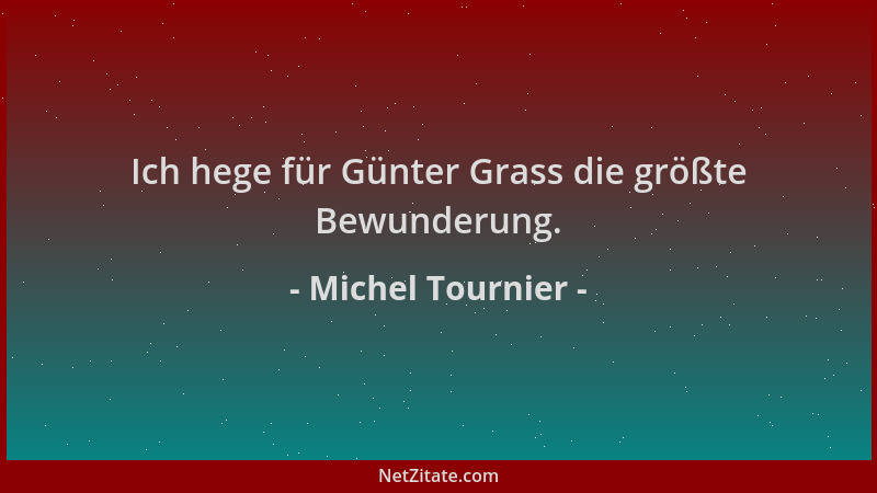 Michel Tournier - Ich hege für Günter Grass die größte Bewunderung....