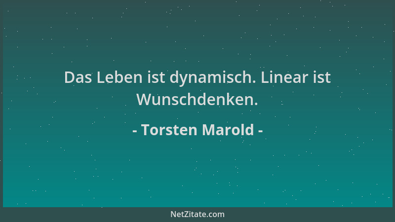 Torsten Marold - Das Leben ist dynamisch. Linear ist Wunschdenken....