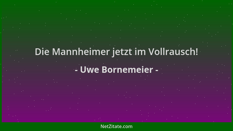Uwe Bornemeier - Die Mannheimer jetzt im Vollrausch!...