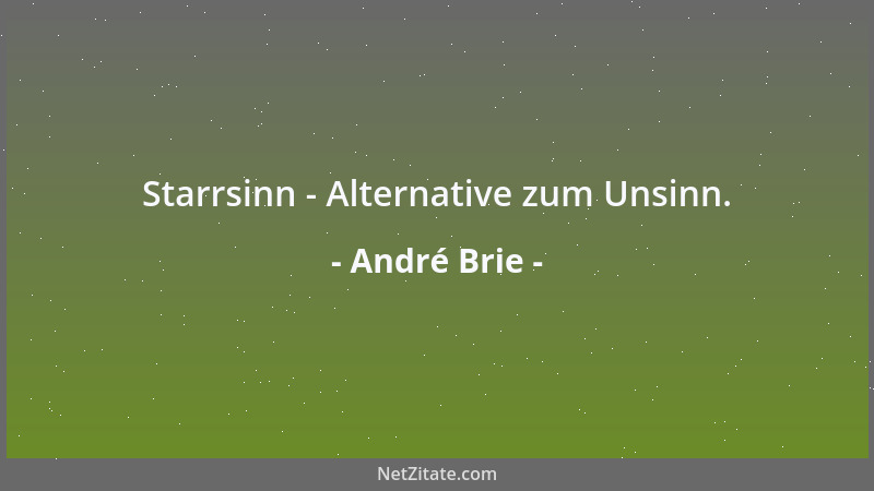 André Brie - Starrsinn - Alternative zum Unsinn....