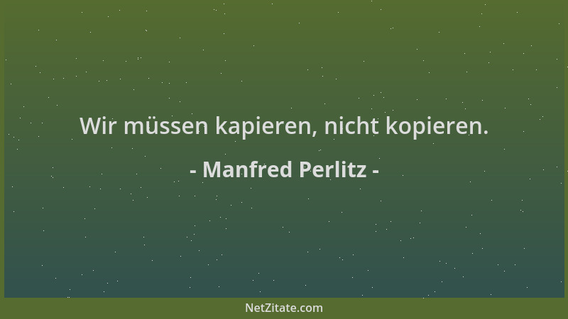 Manfred Perlitz - Wir müssen kapieren, nicht kopieren....
