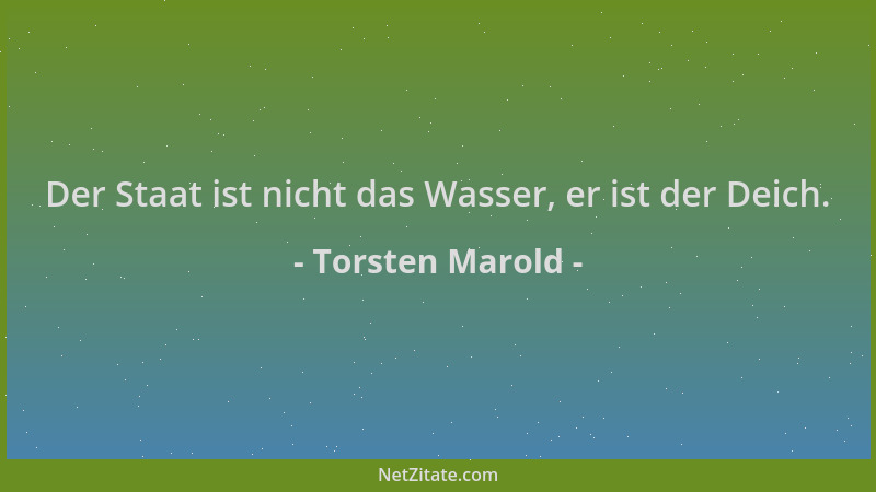 Torsten Marold - Der Staat ist nicht das Wasser, er ist der Deich....
