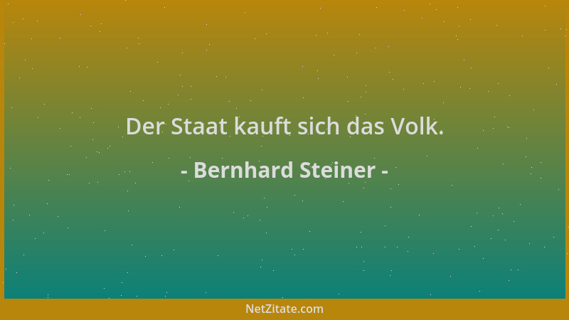 Bernhard Steiner - Der Staat kauft sich das Volk....