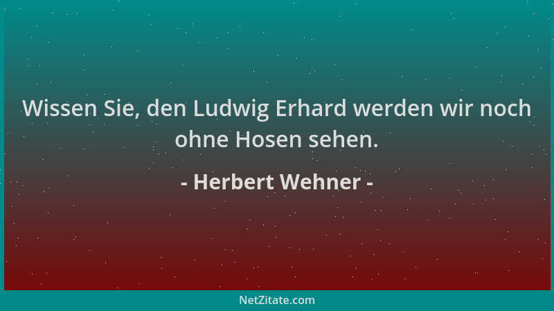 Herbert Wehner - Wissen Sie, den Ludwig Erhard werden wir noch ohne Hosen sehen....