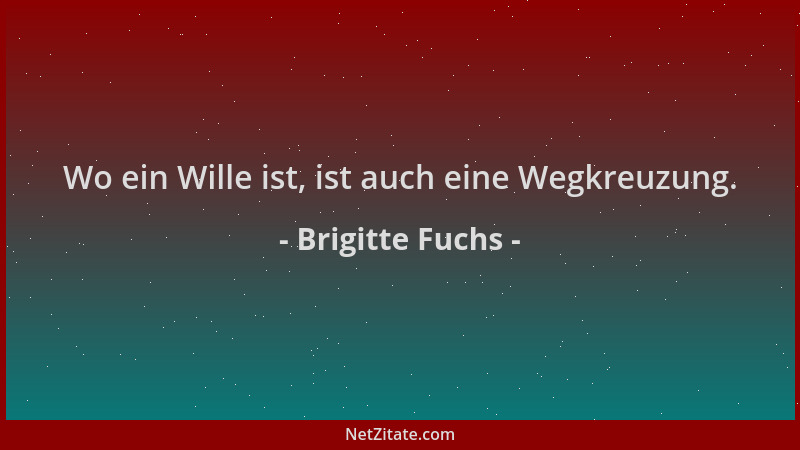 Brigitte Fuchs - Wo ein Wille ist, ist auch eine Wegkreuzung....