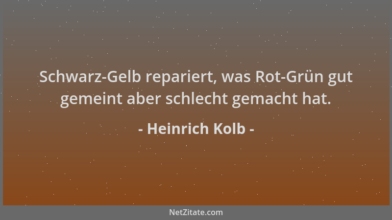 Heinrich Kolb - Schwarz-Gelb repariert, was Rot-Grün gut gemeint aber schlecht gemacht hat....