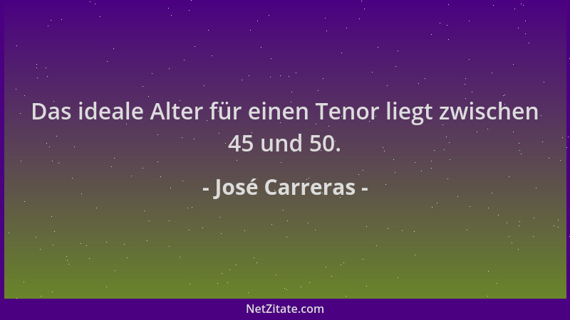 José Carreras - Das ideale Alter für einen Tenor liegt zwischen 45 und 50....