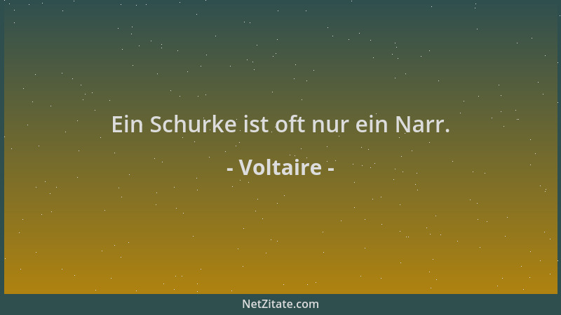 Voltaire - Ein Schurke ist oft nur ein Narr....