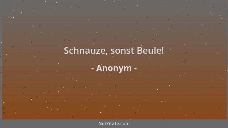 Anonym - Schnauze, sonst Beule!...