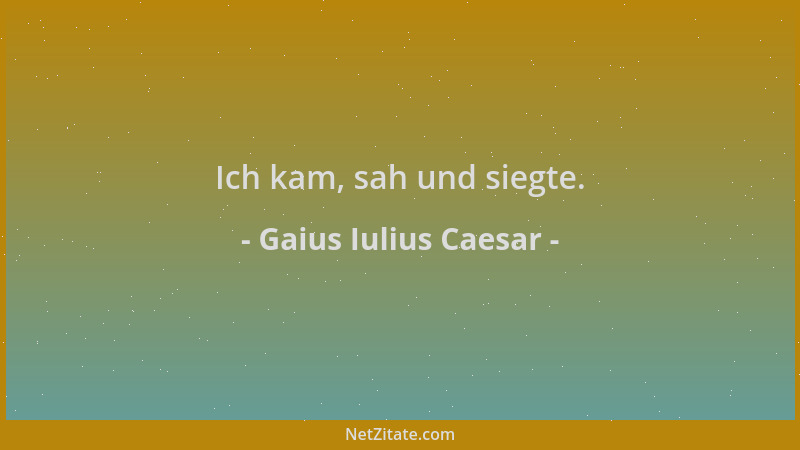 Gaius Iulius Caesar - Ich kam, sah und siegte....