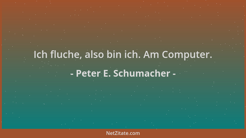 Peter E. Schumacher - Ich fluche, also bin ich. Am Computer....
