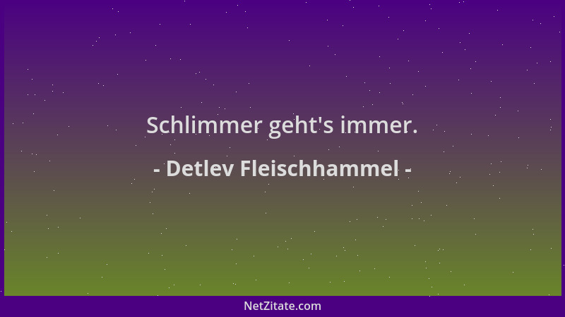 Detlev Fleischhammel - Schlimmer geht 's immer....