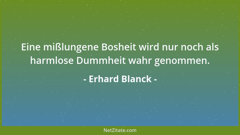 Erhard Blanck - Nur wer zweifelt, läßt sich Raum zum Denken....