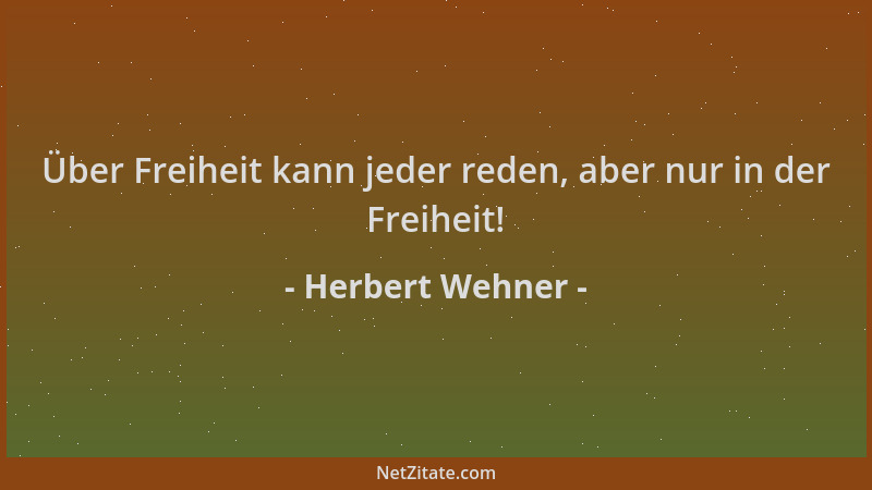 Herbert Wehner - Über Freiheit kann jeder reden, aber nur in der Freiheit!...