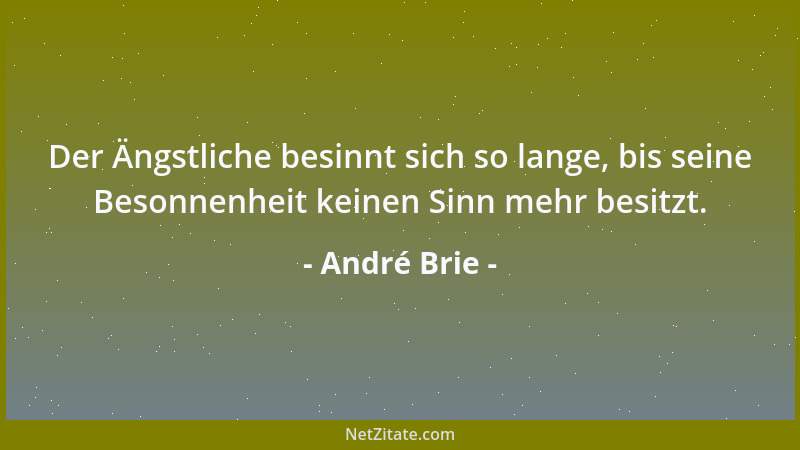 André Brie - Der Ängstliche besinnt sich so lange, bis seine Besonnenheit keinen Sinn mehr besitzt....