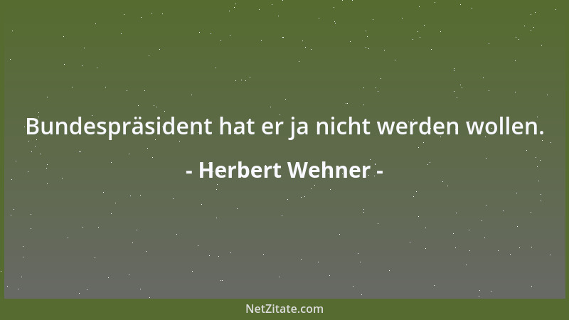 Herbert Wehner - Bundespräsident hat er ja nicht werden wollen....
