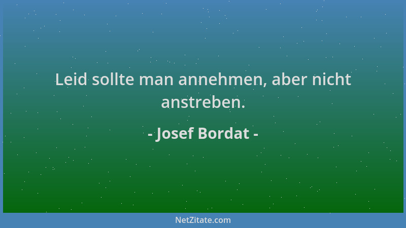 Josef Bordat - Leid sollte man annehmen, aber nicht anstreben....