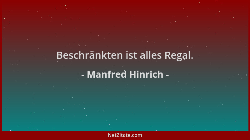 Manfred Hinrich - Beschränkten ist alles Regal....