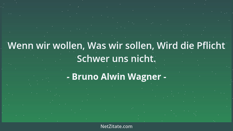 Bruno Alwin Wagner - Alles ist nach seiner Art. An ihr ist nichts zu ändern....