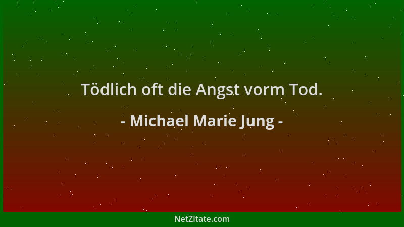 Michael Marie Jung - Tödlich oft die Angst vorm Tod....