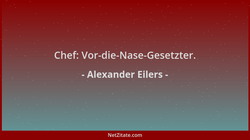 Alexander Eilers - Chef: Vor-die-Nase-Gesetzter....