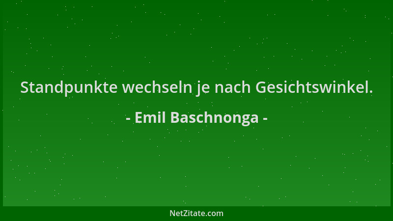 Emil Baschnonga - Standpunkte wechseln je nach Gesichtswinkel....