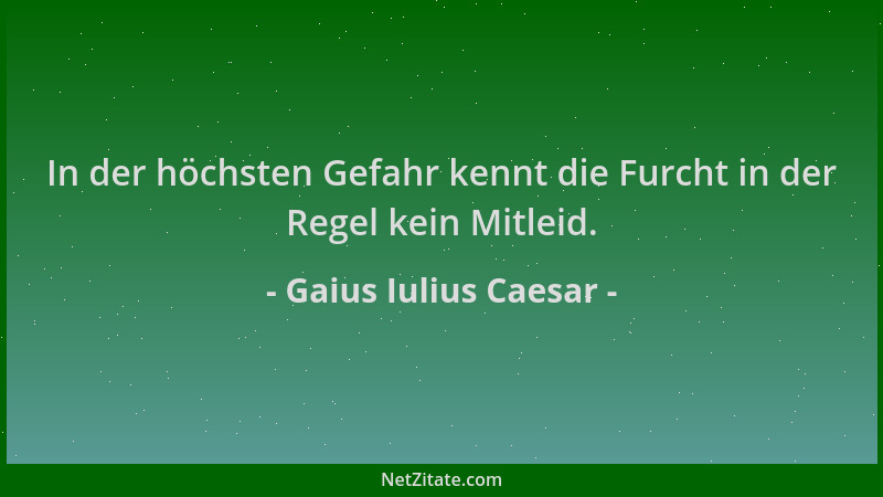 Gaius Iulius Caesar - In der höchsten Gefahr kennt die Furcht in der Regel kein Mitleid....