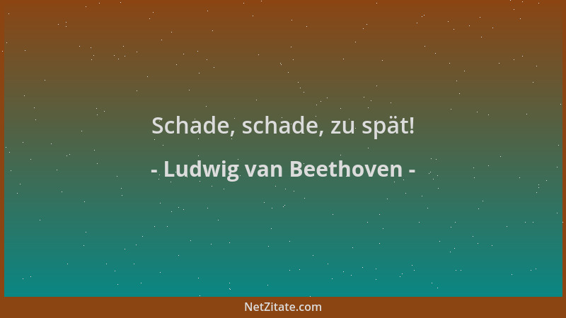 Ludwig van Beethoven - Schade, schade, zu spät!...