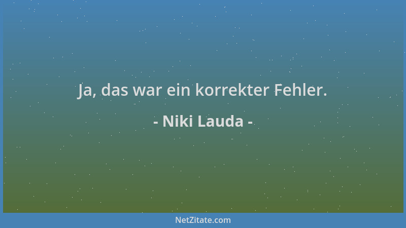 Niki Lauda - Ja, das war ein korrekter Fehler....