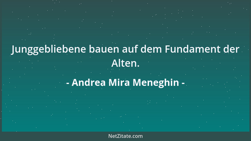 Andrea Mira Meneghin - Junggebliebene bauen auf dem Fundament der Alten....